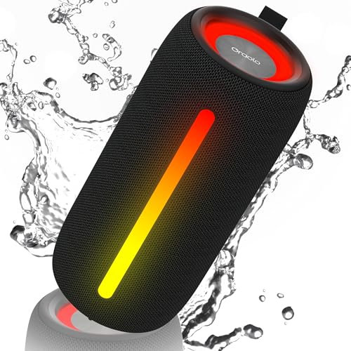 oraolo Cassa Potente Bluetooth, Altoparlante Portatile Wireless con Suono Stereo Potente da 24W, Luci RGB, Bluetooth 5.4, Supporto AUX/TF Card, Impermeabile IPX6 per Esterno, Adatto per Feste