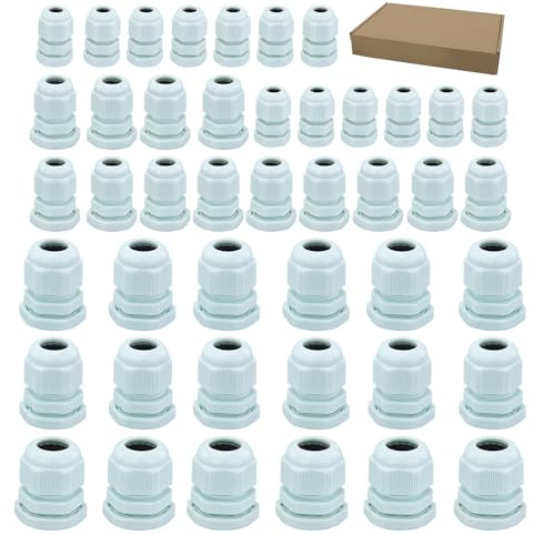 44Pcs Kabelverschraubung Set - Kabeldurchführung Wasserdicht Verschraubung set für Abzweigkasten,Verteilerkasten, aufputz-Sicherungskasten,Wandverteiler