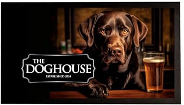 Barläufer, personalisierbar – jeder Name – Labrador-Hund Home Bar Läufer Matte