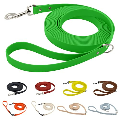 Original Biothane Leine | 1m-15m | Biothane Schleppleine mit/ohne Schlaufe | 13mm + 19mm Breite | Für Kleine Hunde & Große Hunde | Wasserabweisend & Abwaschbar | Handgemacht in DE + Reinigungsset