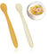 2er Set Babylöffel für Kinder, Babylöffel Mini 2Stück Packung, BPA-freier Silikonlöffel, Silikon Lernlöffel, biegsame, kausichere -Trainingslöffel, Ideal für die Selbstfütterung und Led Weaning