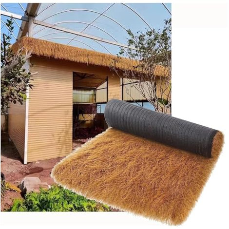 Rouleau de toiture en paille de palmier artificielle pour extérieur, tonnelle, bar, terrasse, toit de chaume synthétique (1 x 8 m)