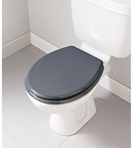 U.saf Premium Wooden Toilet Seat - Stylish Grey Finish with Durable Design