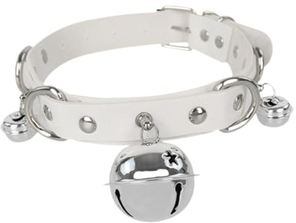 UxicRuya Goth Choker Halsband Glocke Choker für Party Bühnenshows Cosplay, Weiß