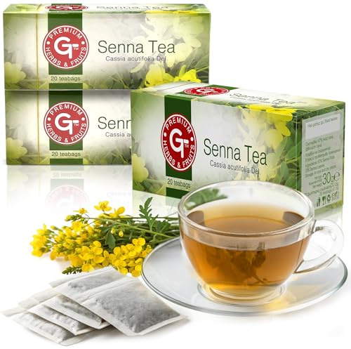 Premium Senna Tea Leaves and Fruit Laxative for Constipation Relief Senna leaf Colon Cleanse Chinese Diet Asian Slim Tea Premium GT Fruits & Herbs 3 Count (Pack of 60)