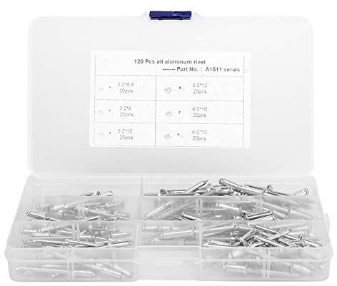 120 Rivetti Ciechi in Alluminio, Antiruggine e Anticorrosione in 6 Misure, Accessori per Barche, per Yacht, Barche, Industria