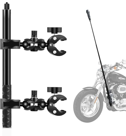 PULUZ Motorrad Selfie Stick Stützklemme150cm, Insta 360 Selfie Stick Motorrad mit 2 Super-Klemmen für Insta360 X5X4, X3, X2, One, RS, R Ace, for DJI Osmo 360