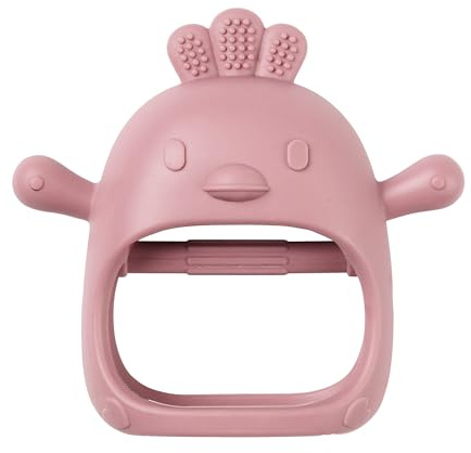 Nattou Handschuh-Beißring aus Silikon, BPA-frei, Ca. 11,5 cm, Silicone, Altes Pink