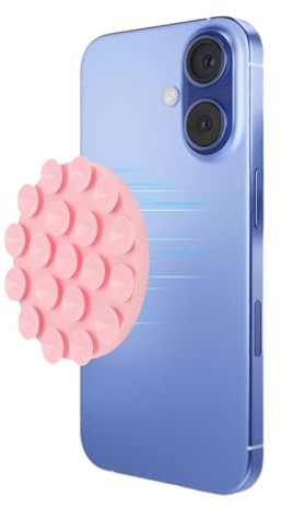 CAPASTEC Magnetischer Saugnapf-Handyhalter, Runder Handygriff für Mobiltelefone, Rutschfester Saugnapf-Handyhalter für Selfies-Videos, Pink