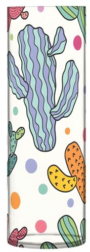 Vaso da fiori cilindrico per tavolo carino colorato cactus bianco carino vaso alto in plastica personalizzato unico arredamento moderno per la casa, 30 x 9,9 cm