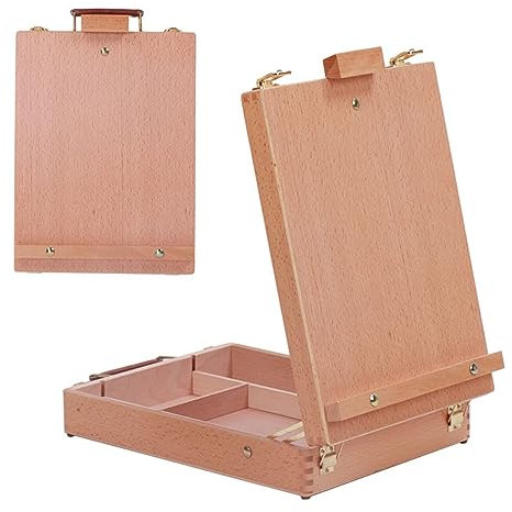 Verktygslåda förvaringslåda låda typ målarbox äkta display målning trälåda ritbord staffli konsttillbehör