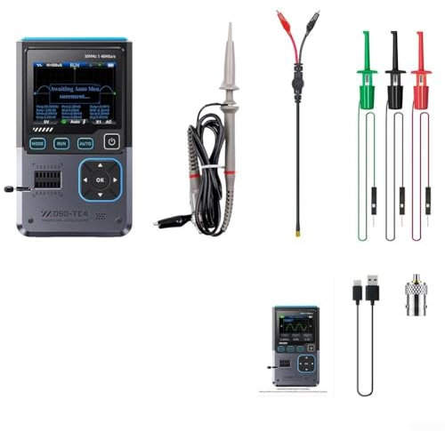 DSO-TC4 Upgraded 3 in 1 Digital Oscilloscope 10MHz 48Ms/s Electronic Component Tester with Signal Generator Transistor Diode Capacitor Meter TFT Screen