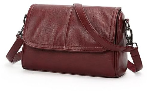 BUKESIYI Mujer Bolsos Bandolera Vestir Casual Bolsos de Mano PU Cuero Piel Convertible ES77426 Burdeos