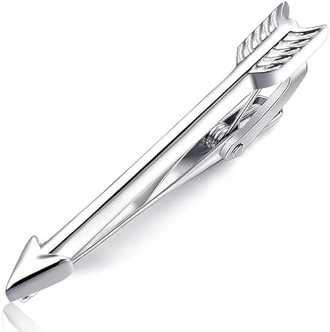 pclapora Lustig Krawattennadel Herren Pfeil Krawattenklammer | Messing Silber Poliert Tie Clip Personalisiert Schmuck für Schützenfest Geschäft Termin Hochzeitstag Alltag Beste Geschenk