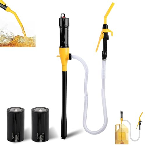BLOGLOER Elektrische Kraftstoffpumpe Umfüllpumpe, Akku Transferpumpe, Tragbare Ölpumpe, Flüssigkeitsextraktoren, Benzinpumpe für Kanister, Diesel Benzin Pumpe, für Auto Motorrad, Ohne Akku