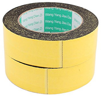 uxcell 2Pcs 35mm x 1mm Single Sided Self Adhesive Shockproof Sponge Foam Tape 5 Meters Length