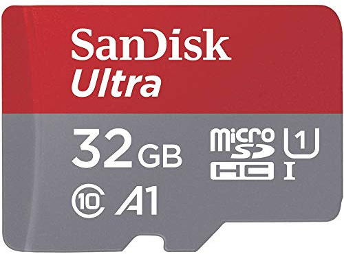 Tarjeta de Memoria SanDisk Ultra Imaging microSDHC de 32 GB con Adaptador SD con hasta 98 MB/s y Class 10, U1, A1, Gris y Rojo