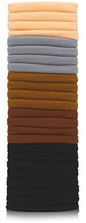 24Pcs Ponytail Bands Multicolor Ties for Thick Heavy or Curly Hair No Slipping Damage Breaking or Stretching Out Seamless Hair Scrunchies Holders for Athletes By Majestik+