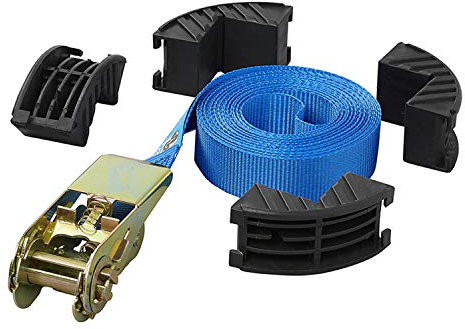 PAT Europe B.V. 1x Spanngurt mit Ratsche 5m Hartgurt 500kg + 4X Kantenschutz
