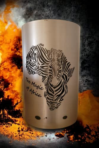 Tiko-metalldesign eldtunna/eldkorg, med motiv The Magic of Africa