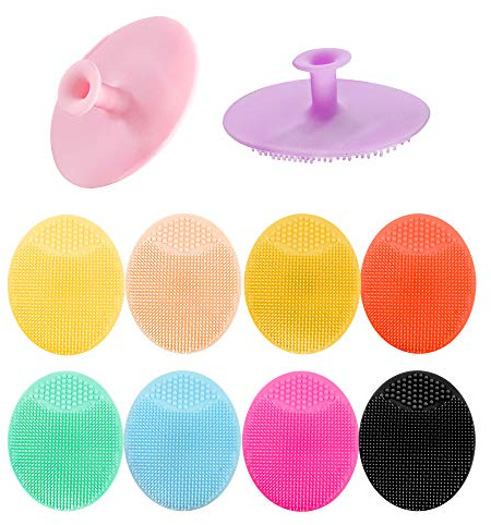 10 Stück Silikon-Gesichtsreinigungsbürste, superweiche Gesichtspeeling-Reinigungsbürste, Akne-Mitesser entfernen handgehaltene Gesichtsschrubber für empfindliche, zarte, trockene Haut