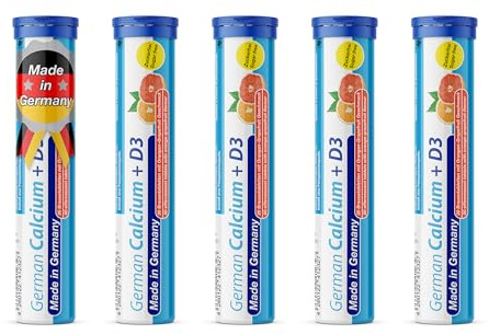 German Calcium + VIT. D - 100 Vegetarian Drink Effervescent Tablets - Orange-Grapefruit Flavor - Made in Germany
