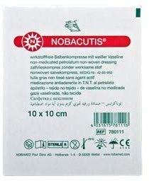 Nobamed Unguento Tampone, medicazione per ferite, diverse dimensioni, confezione da 10 (10 cm x 10 cm)