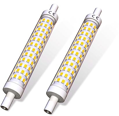 Lustaled R7s LED Bulb 118mm 10W 1300LM Day Light 6000K 110-130V J118 J Type Linear Double Ended 100W Halogen Equivalent for Floodlight Landscape (2 Pack Not Dimmable)