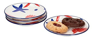 Ritzenhoff & Breker 4er Geschirrset Schale Seaside Seestern aus Porzellan I flach mit 10 cm Ø und 1,5 cm Höhe I Bunte Schälchen für Diverse Snacks und Antipasti I Spülmaschinenfest