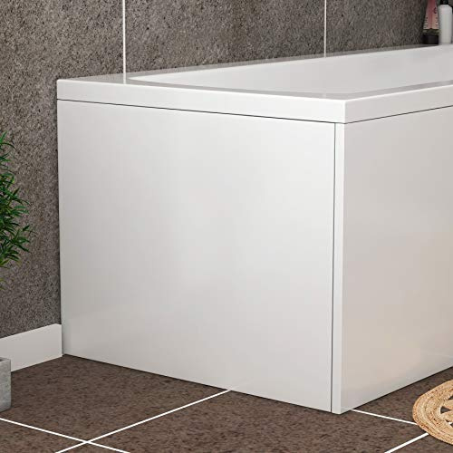 700mm L-Shaped Modern Bathroom Gloss White Bath Panels Wooden - MDF End Panel