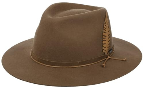Stetson Jacksfield Wollhut Traveller mit Ledergarniturband Asahi Guard® Filzhut Unisex Wetterfest Herbst/Winter braun XL (60-61 cm)