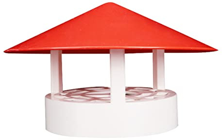 Veemoon Regenhut Kaminabdeckung Pvc Schornsteinhaube Mit Belüftung Und Vogelschutzgitter Universell Für Kaminrohre 110-160mm