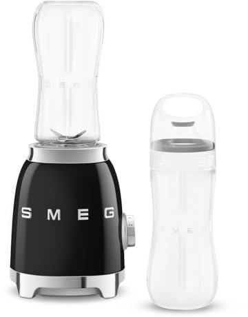 SMEG Batidora personal retro con 2 botellas PBF01BLUS, color negro