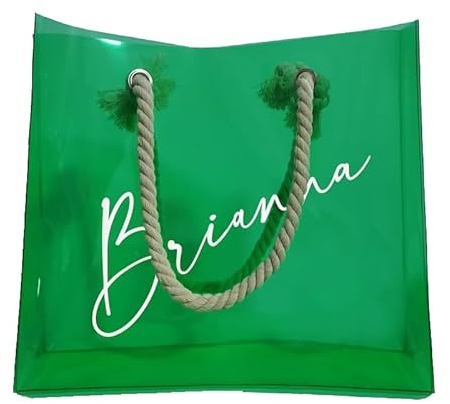 XEL Personalisierte Neon transparente Tragetasche, Brautjungfer Tragetasche, klare Tasche, Strandtasche, transparente Tasche, Mädchen Wochenende, Geburtstagsgeschenk, Junggesellinnenabschied,