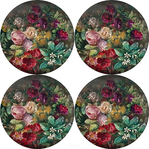 Bertoni Tischsets 4 Stück Aus Filz 4D Filzset Rund Filzuntersetzer Platzsets 33x33x1 cm Bouquet