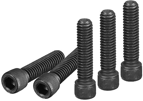 DTGN 10er Pack Sechskantschraube Vollgewinde 12.9 Kohlenstoffstahl Schwarz | 5/16-18x1-1/4 DxH, Sechskantschrauben, Mit Innensechskant, Gut für Möbelbefestigungen, Rundkopf