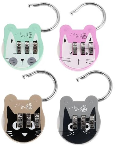 Veemoon 4 Stück Vorhängeschloss Schließfachschlösser mit Code schönes Schloss kleines Zahlenschloss Multifunktions-Schließfachschloss Haushalt Gepäckschloss Türschloss Kombinationsschloss