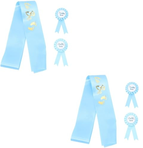 Toyvian 2ensembles Décoration Pour Shower Sash Maman Badge Papa Et Badge Maman Accessoires Spéciaux Pour Célébrations De Grossesse