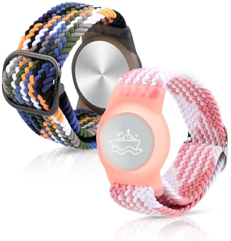 PEUTIER Adjustable Braided Nylon Bracelet for Princess Cruise Medallion - 2 x Holders in Distinct Colors