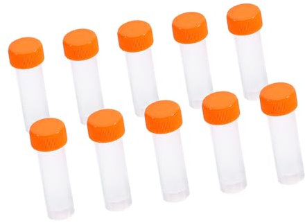 10 Stück Reagenzgläser, 5 Ml, Kunststoff-Reagenzgläser, Packung, Silikonbehälter, Verpackung, Dichtungskappe für Gefrierröhrchen, 5 Ml Reagenzgläser mit Kappen