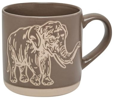 Widdop Naturecraft Ceramic Wax Resistant Mug - Elephant Mug - Grey Stone Colour - Coffee Mug Tea Hot Drinks - Approx 350ml - Animal Themed Gift for Him Her Birthday Present