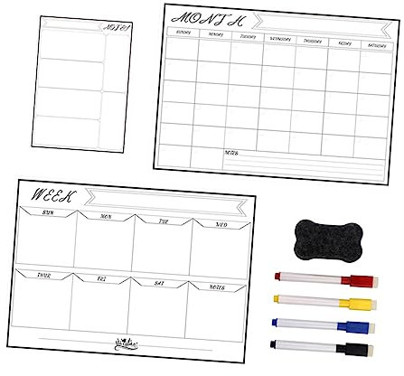 VILLFUL Notizblock Magnetischer Kühlschrankkalender Trockenlösch-Wandplantafel PET Mehrzweck