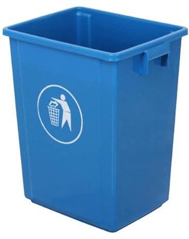 DZYHFCO Corbeille à papier d'extérieur rectangulaire en plastique pour cuisine, 20 litres, utilisation en intérieur/extérieur (bleu)