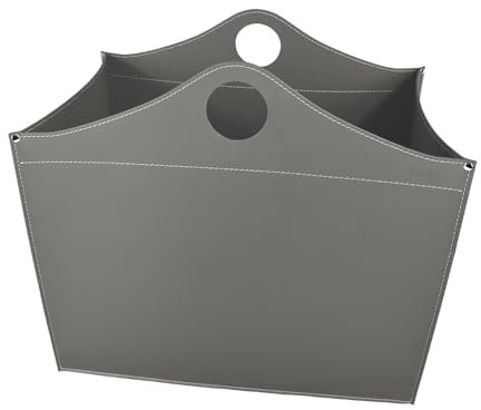 LIMAC Design WOODBAG Contenitore portalegna in cuoio, borsa porta legna da interno, cesto per legna da ardere, con ruote gommate, con 4 ruote gommate, prodotto in Italia. (Tortora)