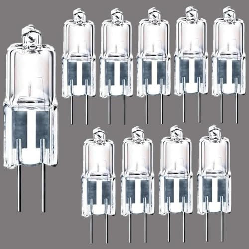 BULBEAWICK 10 STÜCKE 12V G4 5W 2 Pin Basis Halogen Küchentisch Pendelleuchte 12 Volt 20W Bi-Pin Warme Klare Landschaft Schreibtischbeleuchtung 12V-10