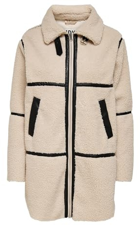 JACQUELINE de YONG Women's Jdyfrosty Teddy Long Jacket OTW Noos Coat, Birch, L