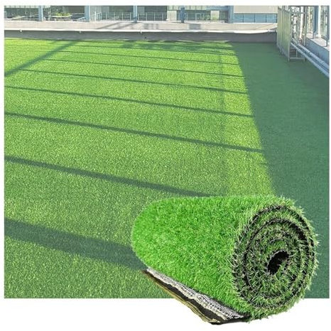 Kunstrasen Kunstrasenteppich Rasen Rollrasen Rasenmatte Höhe 20mm 30mm Hochdichter Rasengitter Kunststoff Kunstrasenrollen UV-beständiger Nachhaltig Outdoor Rasenteppich(Höhe: 20mm,100x100cm)