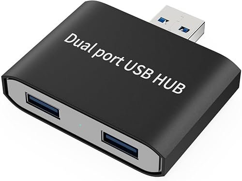 Hub répartiteur Double USB 3.0, 2 Ports pour Ordinateur Portable, Adaptateur de Transfert de données Rapide pour imprimante, Clavier, Notebook 9 et câble de Charge – Noir