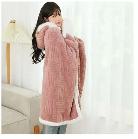 JMORCO Decke Mit ärmeln Tragbare Decke for Damen, tragbare Überwurfdecke mit Ärmeln for Ihre Arme, Geburtstagsgeschenke for Freundin, Geschenke for Frau, Mutter(Blanket Pink)