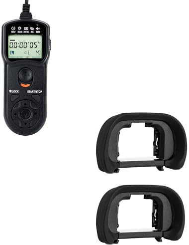JJC Wired Intervalometer Timer Remote & 2-Pack FDA-EP18 Eyecup Eyepiece for Sony A7 A7II A7III A7 II A7 III A7R A7R II A7RII A7R III A7RIII A7R IV A7RIV A7S A7S II A7SII A9 A58 Cameras